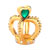 Filigree Vintage Antique Golden Crown Holding Green Swarovski Element Crystal Heart Love Fits All Brands Gold Plated Beads Charms Bracelets Fit