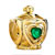Golden Crown Green Crystal Heart Love Gift Fit All Brands Gold Plated Beads Charms Bracelets