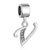 Letter V With April Birthstone Clear Crystal Dangle Silver Plated Beads Charms Bracelets