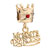 Golden Crown Red Crystal Dangle Words 