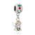 22K Colorful Crystal Diamond Accent Dangle Cute Angel Girl Love Two Tone Plated Beads Charms Bracelets