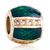 May Birthstone Square Double Flower Peridot Crystal Pin Photo Gift Fit All Brands Gold Plated Beads Charms Bracelets