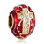 22K Garnet Red Drip Gum Golden Cross Clear White Crystal Easter Faberge Egg Gold Plated Beads Charms Bracelets