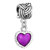 Serrate Edge Heart With Purple Drip Gum Euro Love Dangle European Beads All Brands Charms Bracelets