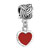 Serrate Edge Heart With Red Drip Gum Euro Love Dangle European Beads All Brands Charms Bracelets