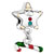 22K Star Santa Claus Red Green Crystal Dangle Stick Xmas Two Tone Plated Beads Charms Bracelets