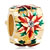 Golden Cylinder Red Green Drip Gum Christmas Flower Clear Crystal Pistil Fit All Brands Gold Plated Beads Charms Bracelets