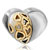 Heart Two Tone Plated Beads Charms Bracelets