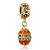 22K Gold Plated Dangle Clear White Crystal Easter Faberge Egg Beads Charms Bracelets