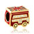 22K Cute Garnet Red London Double Decker Bus All Brand Gold Plated Beads Charms Bracelets
