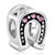Oct Birthstone Rose Pink Crystal Lucky Horseshoe Beads Charms Bracelets