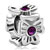 Feb Birthstone Amethyst Purple Crystal Flower Floral Silver Plated Beads Charms Bracelets
