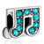 Aquamarine Blue Crystal Diamond Accent Music Notation All Brand Silver Plated Beads Charms Bracelets