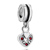 Heart Garnet Red Diamond Accent Love Dangle European Beads