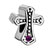 Cross And Amethyst Crystal Silver Plated Beads Charms Bracelets