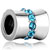 Aquamarine Blue Crystal Diamond Accent Silver Beads Charms Bracelets