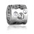 Clear Crystal Heart Love Wheel Spacer Silver Plated Beads Charms Bracelets