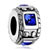 Spacer With September Birthstone Sapphire Crystal Square All Brands Silver Plated Beads Charms Bracelets