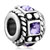 Purple Swarovski Crystal Amethyst Fit All Brands Silver Plated Beads Charms Bracelets