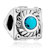 Square Surfacewith Turquoise Flower Triangle Side Fit All Brands Silver Plated Beads Charms Bracelets