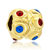 22K Garnet Red Sapphire Blue Crystal Diamond Accent Gold Plated Beads Charms Bracelets