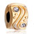 22K Gold Plated Clear White Crystal Waterline Clip Lock Stopper Beads Charms Bracelets