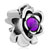 Flower Purple Pin Fit All Brands Silver Plated Beads Charms Bracelets