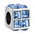 Square Pale Blue Crystal Diamond Accent All Brand Silver Plated Beads Charms Bracelets
