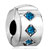 Sapphire Crystal Silver Clip Lock Stopper Beads Charms Bracelets