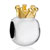 22K Little Cute Crown All Brand Two Tone Plated Beads Charms Bracelets