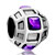 Ball With February Birthstone Purple Crystal All Brands Silver Plated Beads Charms Bracelets