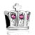 October Birthstone Pink Crystal And Cross Silver Plated Beads Charms Bracelets