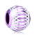 Amethyst Purple Enamel White Stripes Aluminum Beads Charms Bracelets