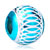 Blue Topaz White Stripes Aluminum Beads Charms Bracelets