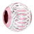 Light Pink White Stripes Aluminum Fit All Brands Beads Charms Bracelets