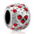 Bling Garnet Red Swarovski Crystal Heart Fit All Brands Silver Plated Beads Charms Bracelets