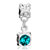 Flower Round Square With March Birthstone Aquamarine Dangle European Beads All Brands Charms Bracelets