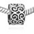 Silver Tone Round With Flower Pattern All Brands Euro Beads Charms Bracelets