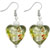 Pale Gold Heart Murano Glass Earrings