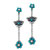 Ivory And Aqua Green Flower Butterfly Earrings