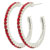 Red Studded Hoop Earrings
