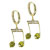 Gold Tone Studded Musical Note Earrings