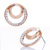 Golden Plated Double Rings With White April Birthstone Crystal Stud Earrings