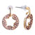 Light Peach Swarovski Crystal Round With Hollow Star Golden Plated Stud Earrings