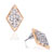 Classic Rhombus With April Birthstone Clear Crystal Stud Earrings