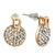 Letter D With April Birthstone Clear Crystal Round Stud Earrings