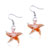 Orange Starfish Murano Glass Earrings