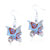 Pale Blue Butterfly Murano Glass Earrings