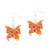 Orange Butterfly Murano Glass Earrings