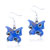 Blue Butterfly Murano Glass Earrings